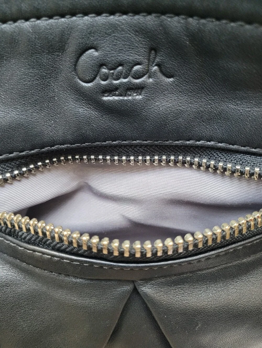 Coach Parker Pleated Black Leather Convertible Crossbody Shoulder Bag